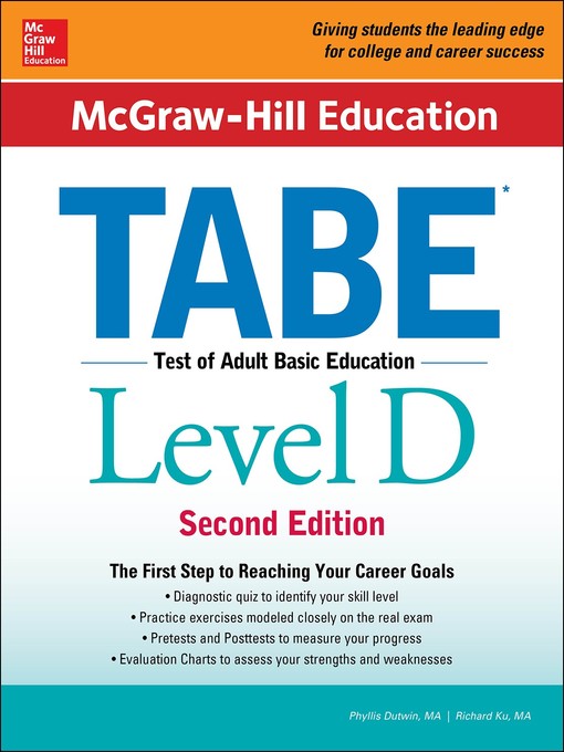 Title details for McGraw-Hill Education TABE Level D by Phyllis Dutwin - Wait list